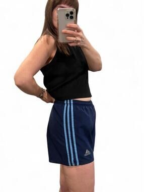Y2K Adidas Navy 3 Stripe Shorts
